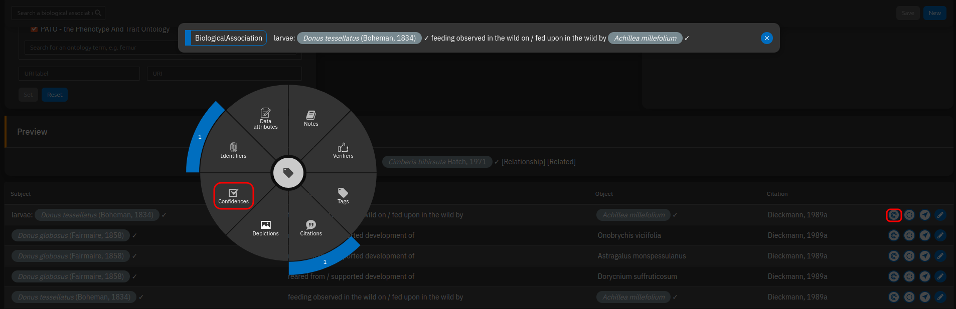 select radial annotator