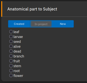 select anatomical parts from project
